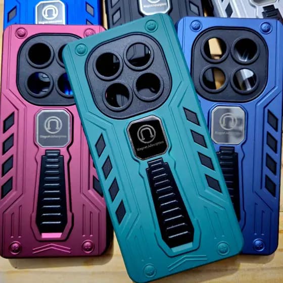 Capa capinha anti impacto silicone com Suporte para Xiaomi Redmi Note 14 Pro / Note 14 Pro Plus / Poco X7 5G - MAGNETICA