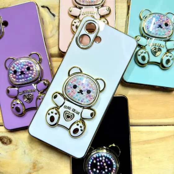 Capa Capinha Case anti impacto silicone com Suporte de Urso para Samsung A07 / Samsung A06 / Samsung A17