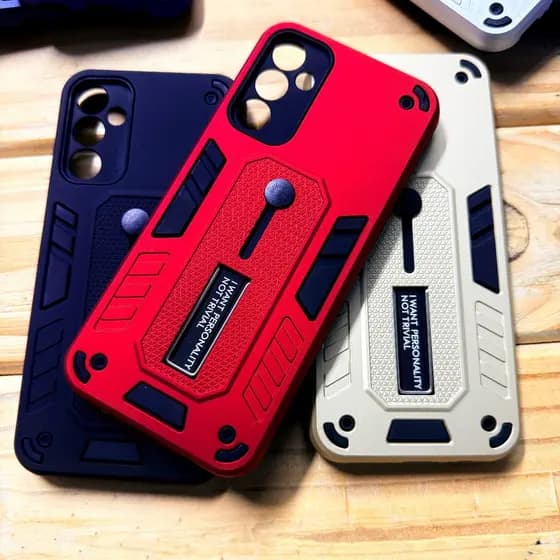 Capa Capinha Anti impacto com Suporte de Dedo e Mesa para Samsung M14 / Samsung A14 / Samsung A34 - Suporte de Dedo