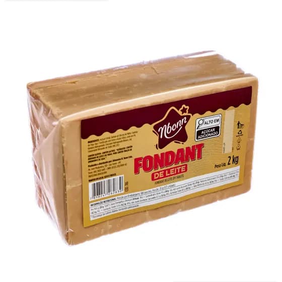 Fondant de Leite Nbonn Barra C/ 50 Unidades 2kg Doce de Leite