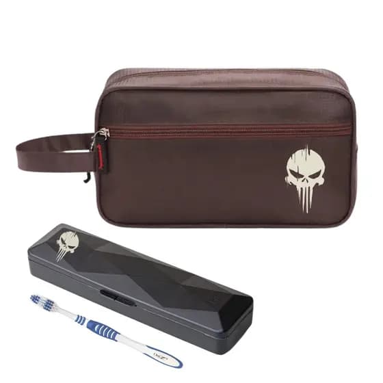 Nécessaire Impermeável Executiva Nylon Caveira Porta Escova