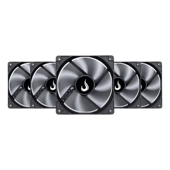 Kit 5 Cooler Fan 1500 RPM Sem Led | Para Gabinete 120mm 12cm | Rise Mode Gamer Black