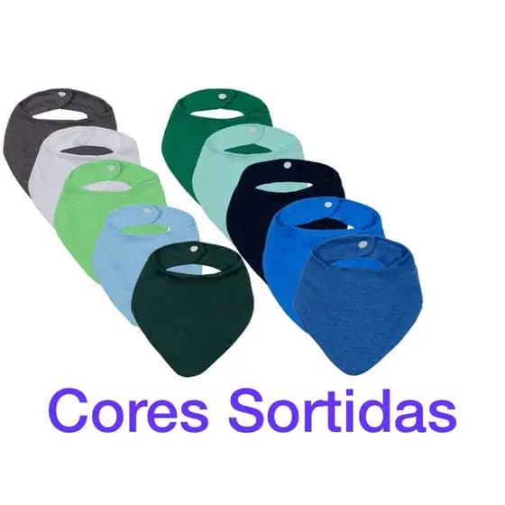 Kit 10 Babador Tecido Menina Menino Bandana Infantil Sortido
