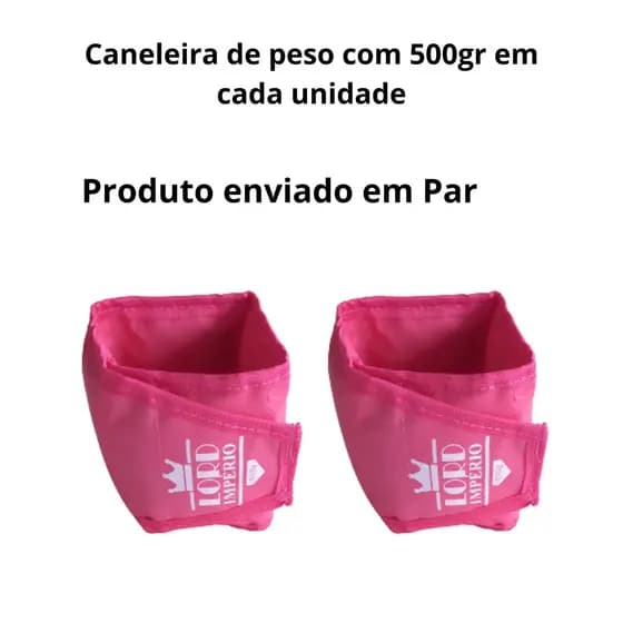 Tornozeleira Caneleira De Peso 500g Ou 0,5kg - Par, rosa (pink) - Lord Império