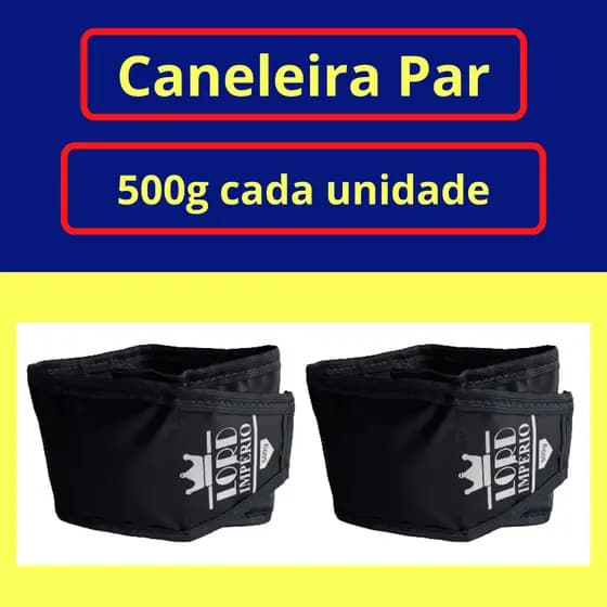 Tornozeleira Caneleira De Peso 500g Ou 0,5kg - Par, preto -Lord Império