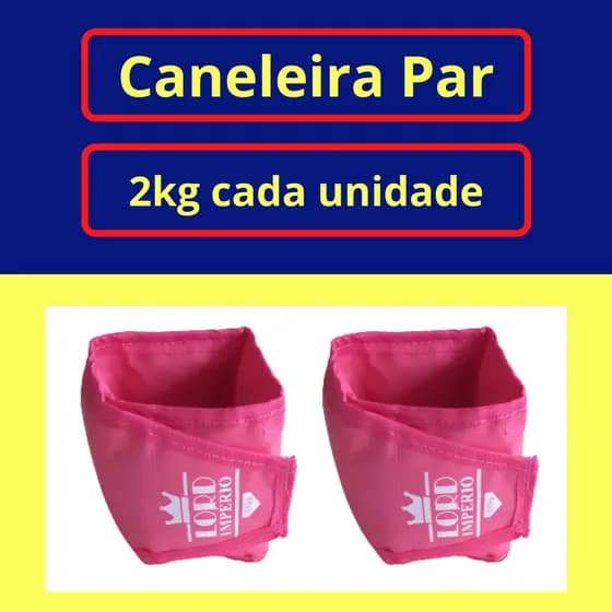 Tornozeleira Caneleira de Peso 2kg Par Rosa Pink Academia Musculação Treino Lord Império