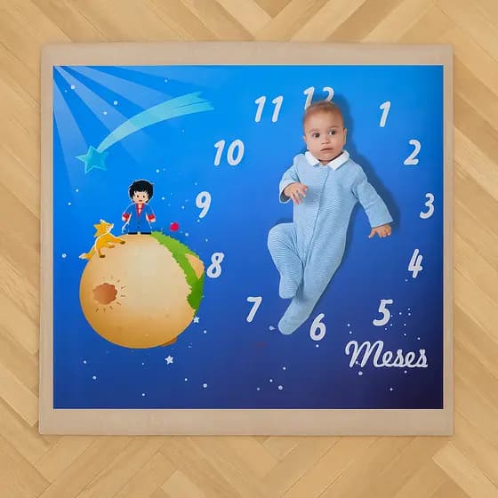 Tapete de Meses para Bebê c/ Molde MDF - Lona Resistente | Envio Já!