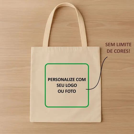 10 Ecobags Personalizadas Com Logo Foto Arte Imagem Bolsa Praia Sacola Tecido Brinde Presente Evento