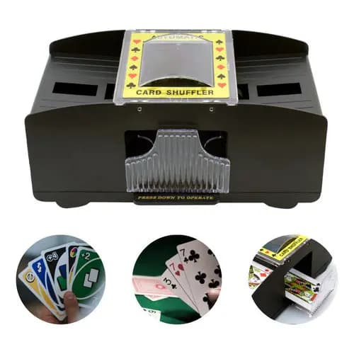 Embaralhador de Cartas Automático Baralho Uno Trunco até 2 Misturador Baralho Pilha AA Noite de Jogos