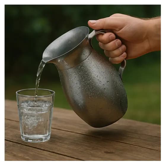 Jarra de Alumínio Japonesa Polida com Alça | 1L, 1,5L ou 2 Litros | Leve e Resistente