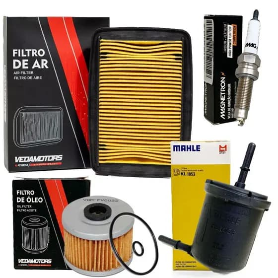 Kit de Filtros e Vela Iridium Cb 250f Twister 2016-2022 Filtro de Óleo, Ar e Combustível