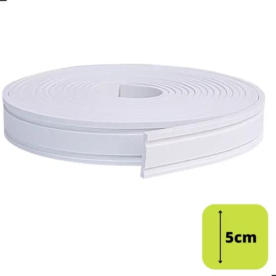 Moldura 5cm Eva Flexível Autocolante Rodapé 2,5 mt Boiserie Roda Meio
