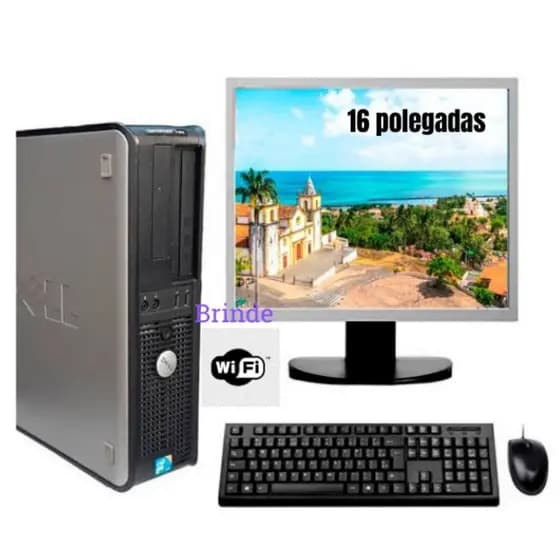 computador optpllex 380 Dell dual core ddr2 HD 250gb 4g ram monitor de 19 wifi