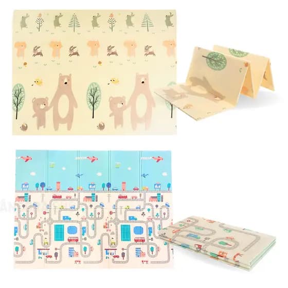 Tapete Infantil Tatame Educativo de Atividades Dupla Face Térmico Emborrachado 180 x 120 x 1CM Bebê