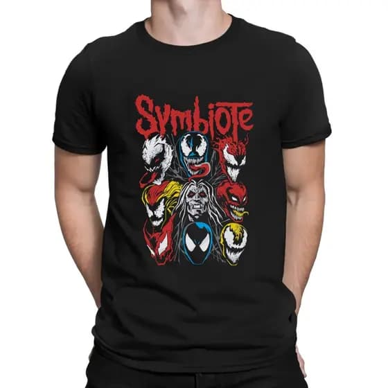 Camiseta Symbiote Venom Carnificina 100% Algodão Unissex Marvel T-Shirt Estampada Masculino Feminino