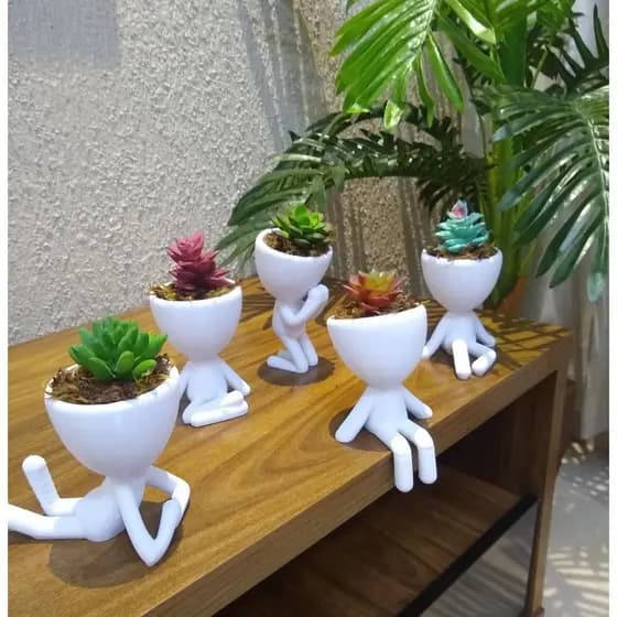 Vaso de Suculentas e Cactos bobs bob 10cm de Altura Vasos Decorativos Robert Plant Escolha o Modelo e Cor