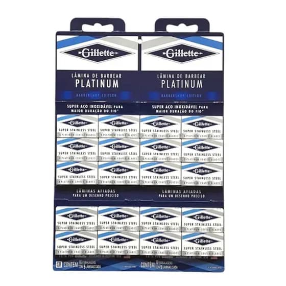 Lâmina De Barbear Gillette Platinum 100 Lâminas