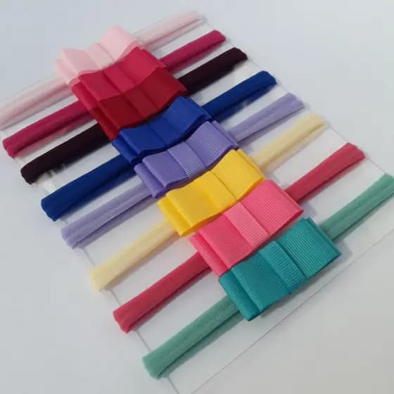 Faixa/Presilha de cabelo para bebê Laço Chanell - Unidade