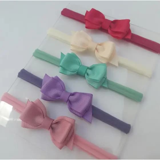 Faixa/Tiara de cabelo para bebê Laço Gravatinha com base - Unidade