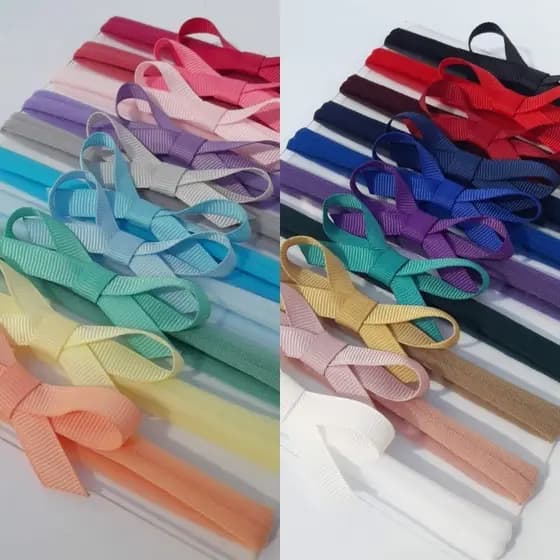Kit 20 Faixas/Tiaras de cabelo para bebê Mini Lacinho