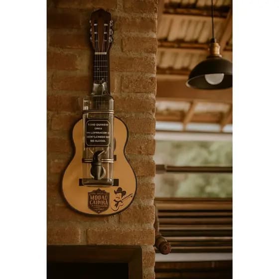 Pingometro Viola Caipira Pinga Cachaça Mdf Decoração Parede Rancho Varanda Bar