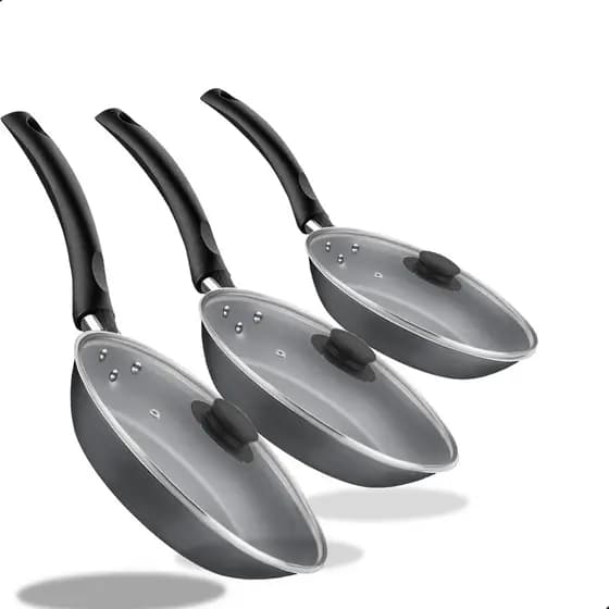 Jogo 3 frigideiras tramontina antiaderente kit 3 frigideira com tampa