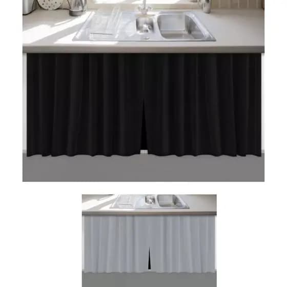Cortina Para Pia De Cozinha Balcão Blackout Lisa 1,38x80cm