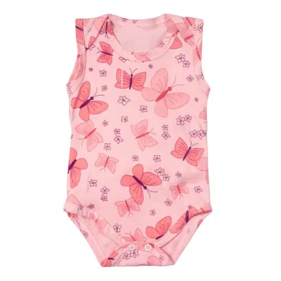 Body Para Bebê Regata Malha Estampadinhos