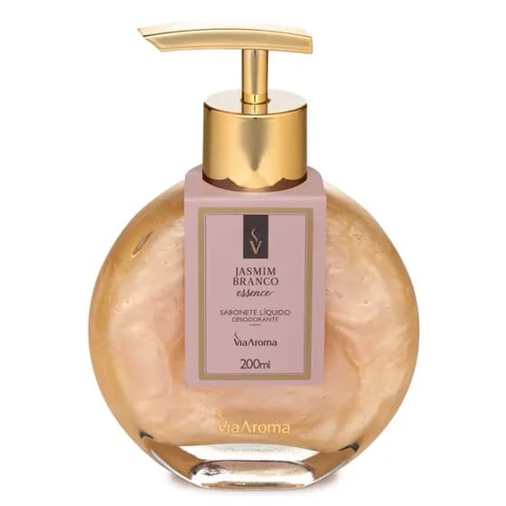 Sabonete líquido Jasmin branco vidro 200ml Via Aroma