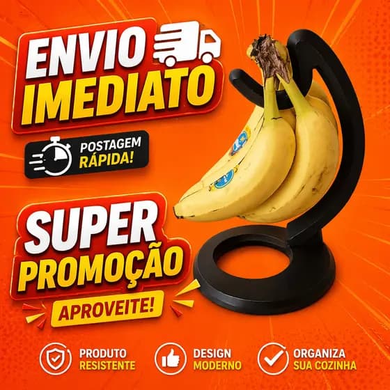 Suporte Mesa Fruteira Gancho para Pendurar Bananas Multiuso