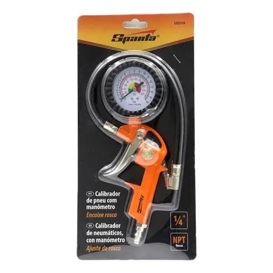 Calibrador De Pneus 1/4 Npt Com Manômetro Sparta 5733155