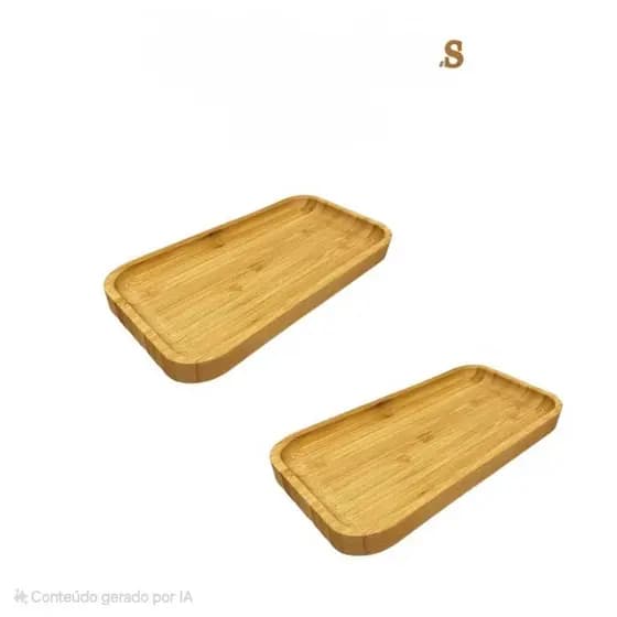 kit 2 Bandejas de Bambu Petisqueiras Hire 24x11 Lyor