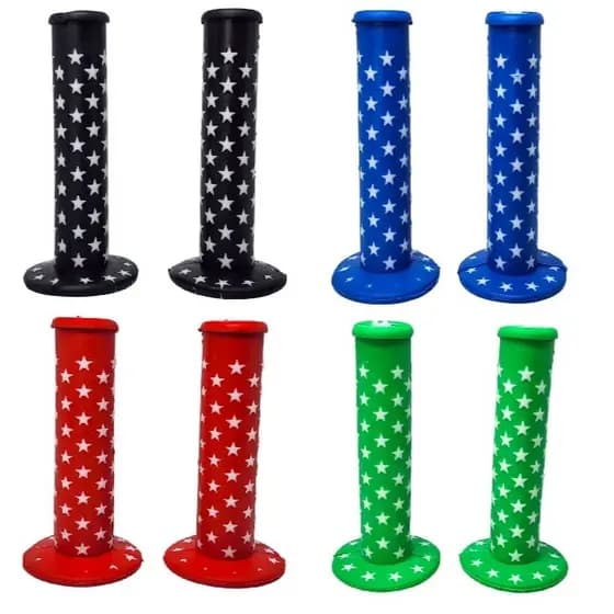 Manopla Bicicleta BMX Cores Diversas C/ Detalhes Estrela P/ Conforto e Estilo Bike Manobra Mtb Lazer
