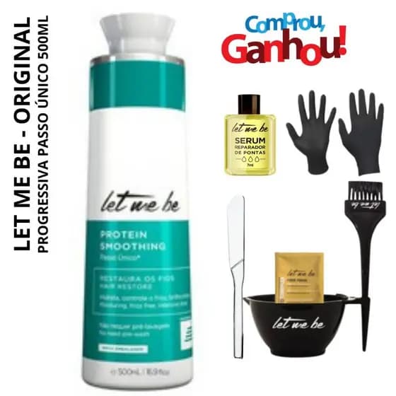 Let Me Be Passo Único 500ml + Óleo + Sache + Kit Aplicação + Luva e Pente