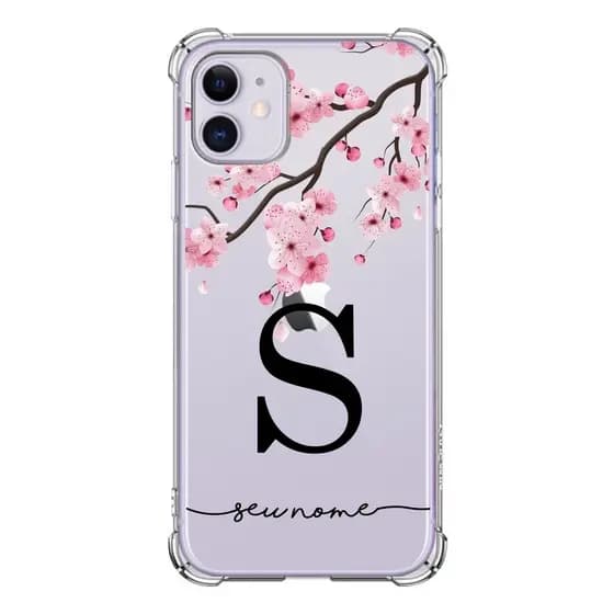 Capa personalizada Flores com nome Monograma Flower