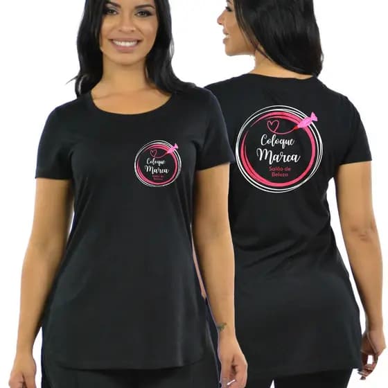 Kit 10 Camiseta Mullet Personalizada Com Sua Logo Uniforme Cabeleireira Salão de Beleza