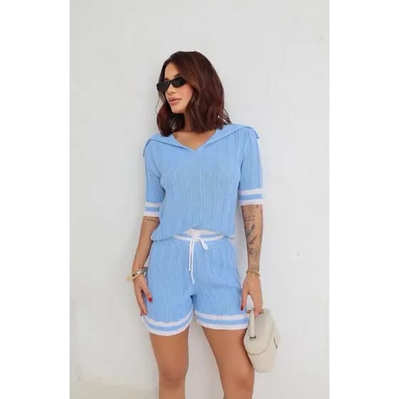 Conjunto Tricot Feminino Casual Elegante