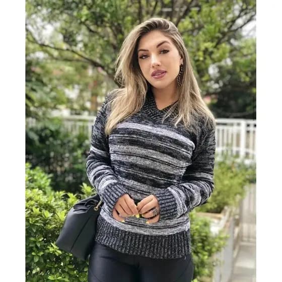 Blusinha Feminina Manga Longa Tricot