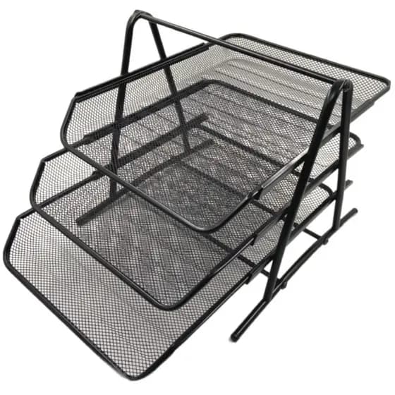 Organizador De Documentos De Mesa Escritório Metal 3 Andares Papel A4