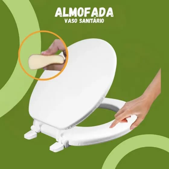 Assento Sanitário Almofadado Macio Confortável Banheiro Tampa de Vaso Universal Branco