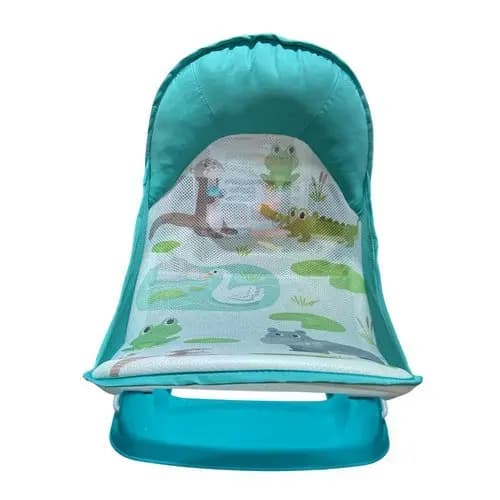 Assento Banho Infantil Seguro Ajustavel Confortavel Suporte Bebe Verde