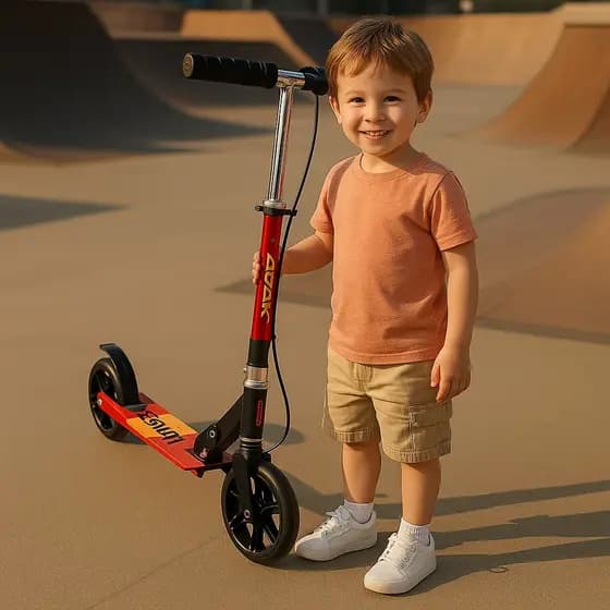 Patinete Infantil Dobrável Rodas Grandes Preto Carrinho Ajustável Segurança