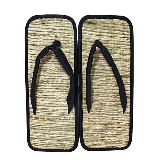 Chinelo De Palha Japonês Zori Conforto P Pés Tipo Quadrado 37/38