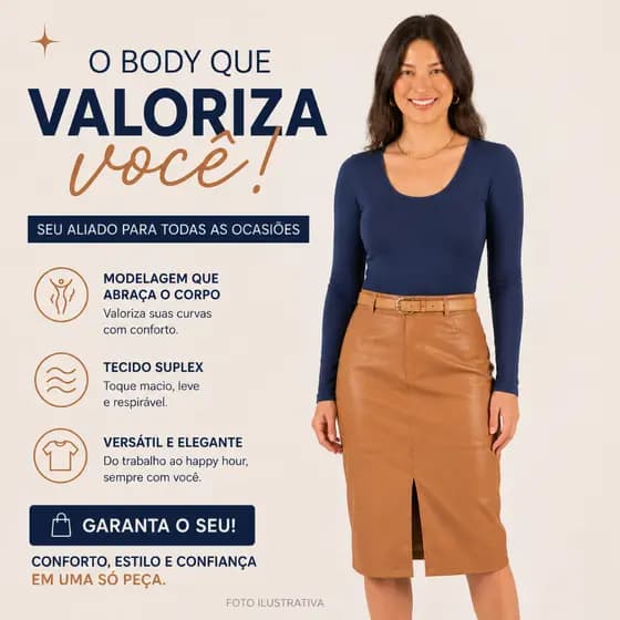 Maiô Body Manga Longa Feminino com Forro Sem Fecho e Sem Bojo Estilo e Conforto Casual Praia e Piscina