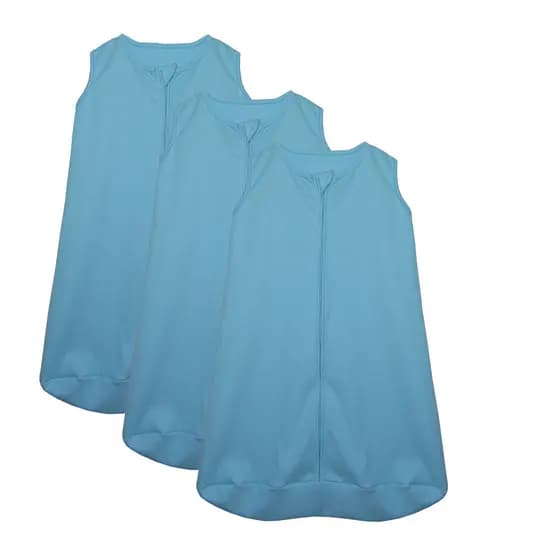 Kit 3 Saco de Dormir Bebê Azul Enxoval Pijama 100% Algodão