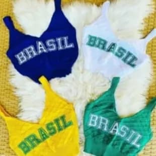 kit 2croped da copa kit com 2 top do brasil