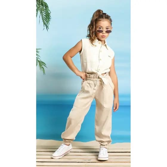 Calça jogger menina modinha infantil