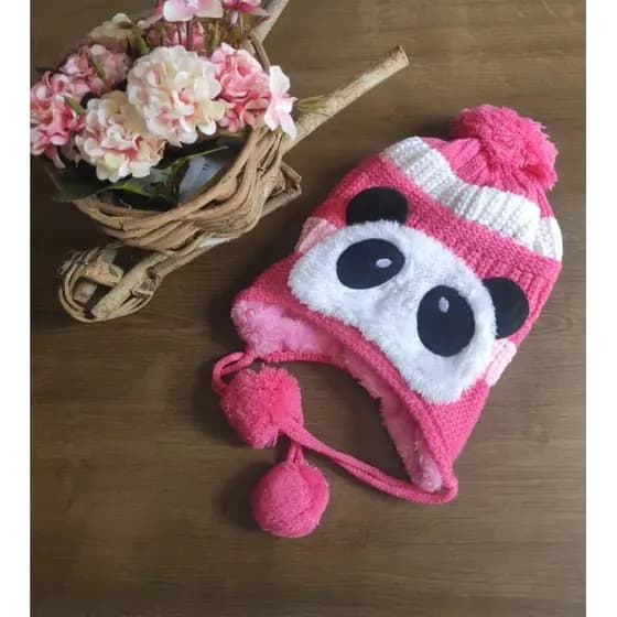 Touca infantil em Tricot forrado