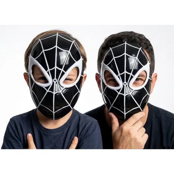 Mascara Homem Aranha Preta - Plástico - Para Fantasia