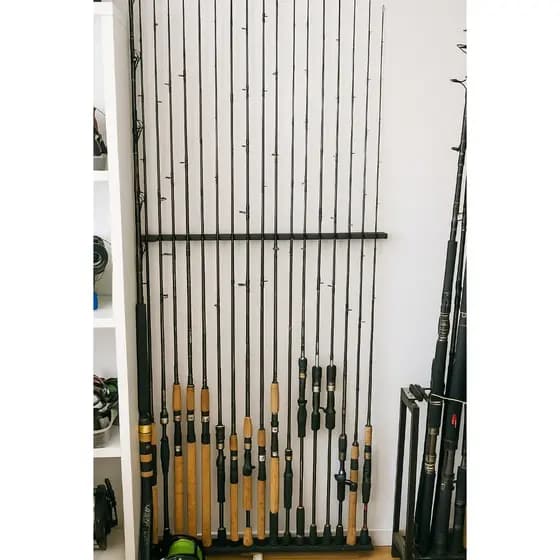 Suporte Organizador de Parede Para Guardar Armazenar Apoio Apoiar 10 Varas De Pesca Stick Rack